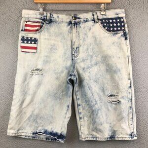 Vintage & Denim GS-115 Shorts Mens 40 Blue Distressed Denim America Y2K Baggy